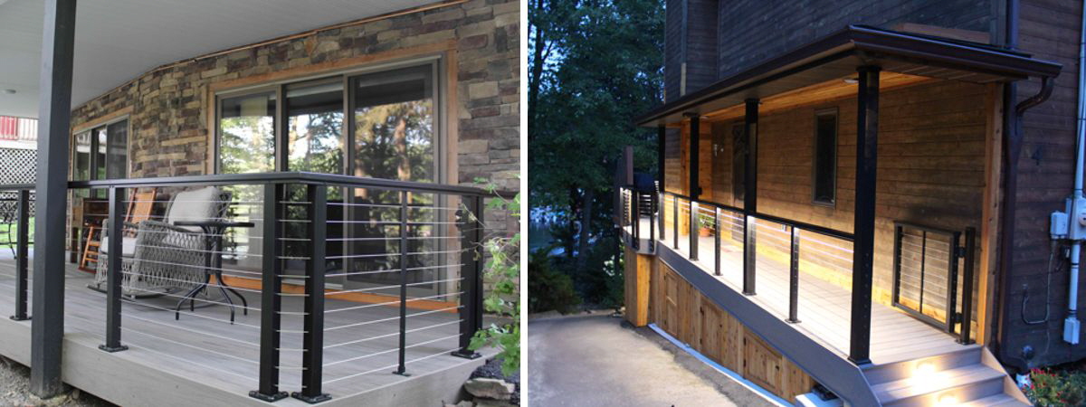 New deck railings including optional lighting.