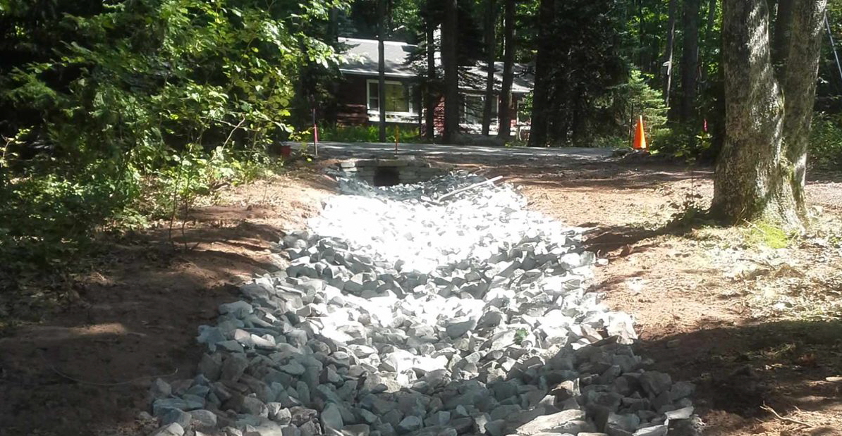 New culvert and accompanying drainage field